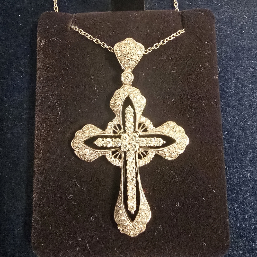 Diamond white gold cross